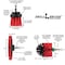 Drill Brush Power Scrubber By Useful Products 5 in W 5 in L Brush, Red R-EMS-2L-QC-DB - alternate 5